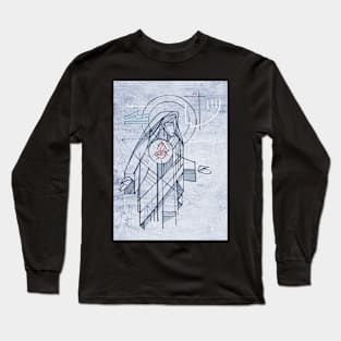 Virgin Mary Immaculate Heart illustration Long Sleeve T-Shirt